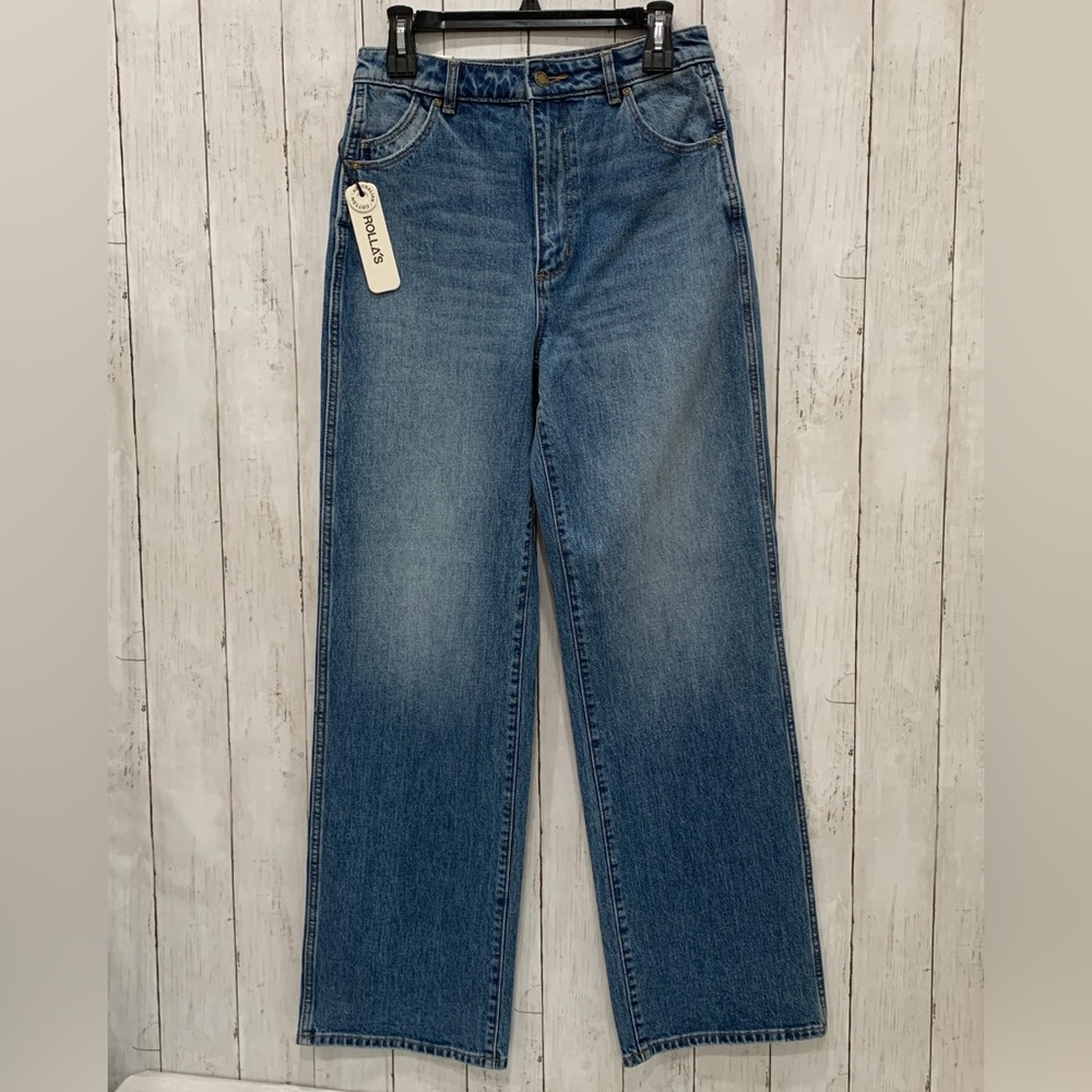 Rolla's Heidi High Rise Loose Relaxed Straight Jean Vintage Blue Size 29 Cotton